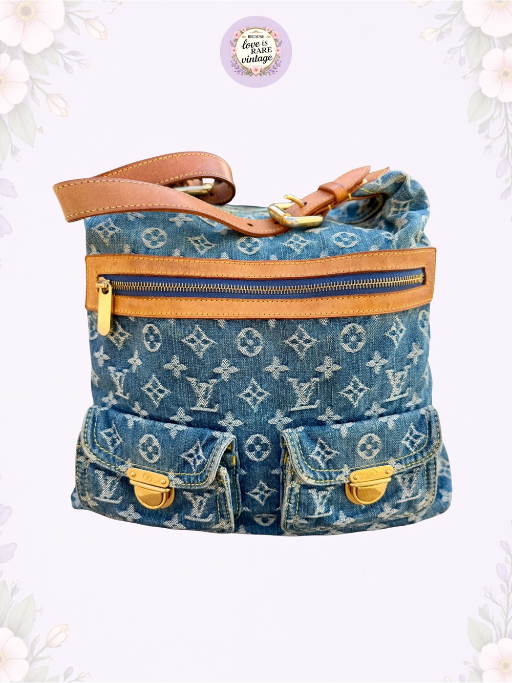 Vintage 2005 Louis Vuitton Denim Baggy GM FL1065